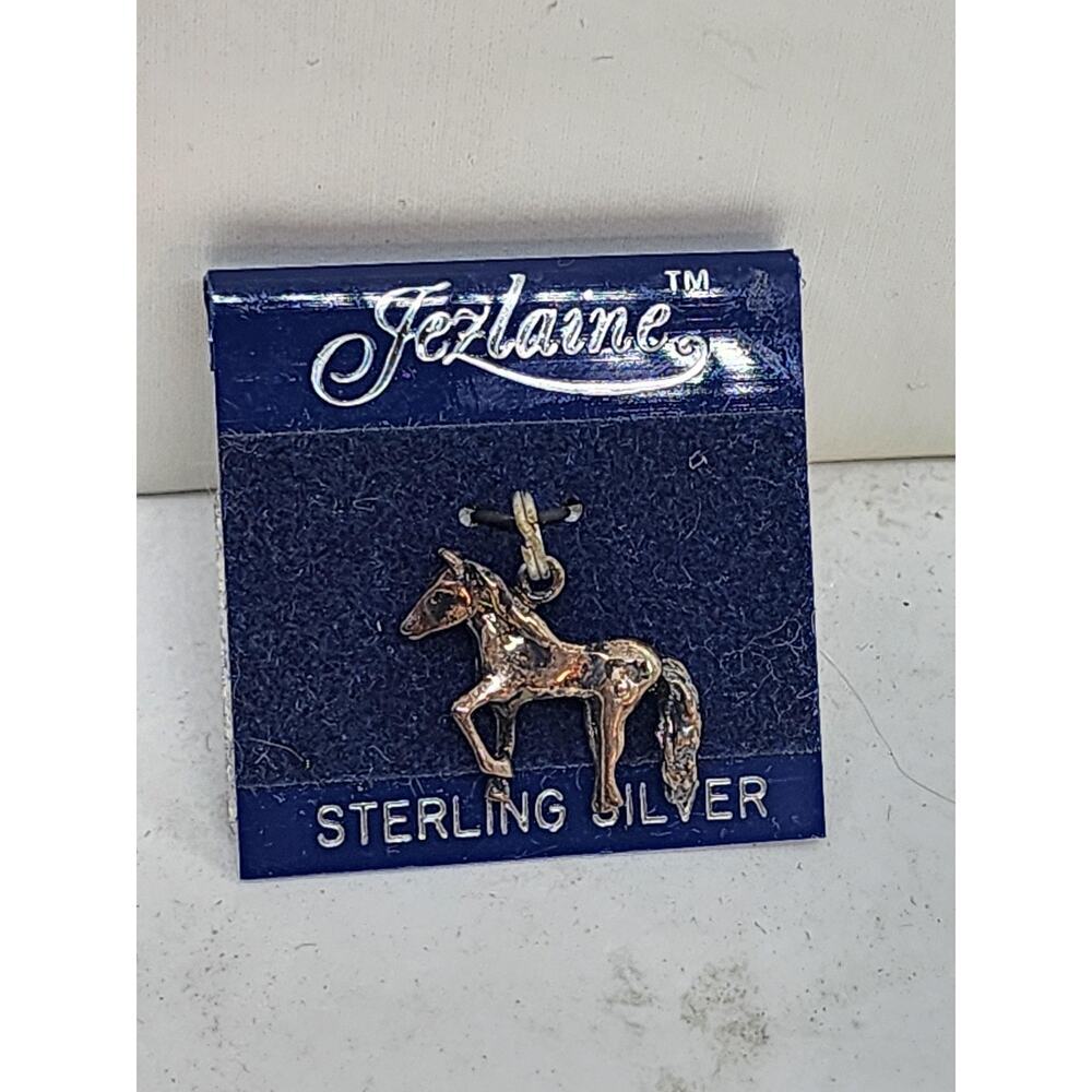 Vintage Horse Charm Pendant Equestrian Sterling Silver Jezlaine 3d Figural NOS